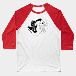 Koi Fish Ying Yang Baseball T-Shirt